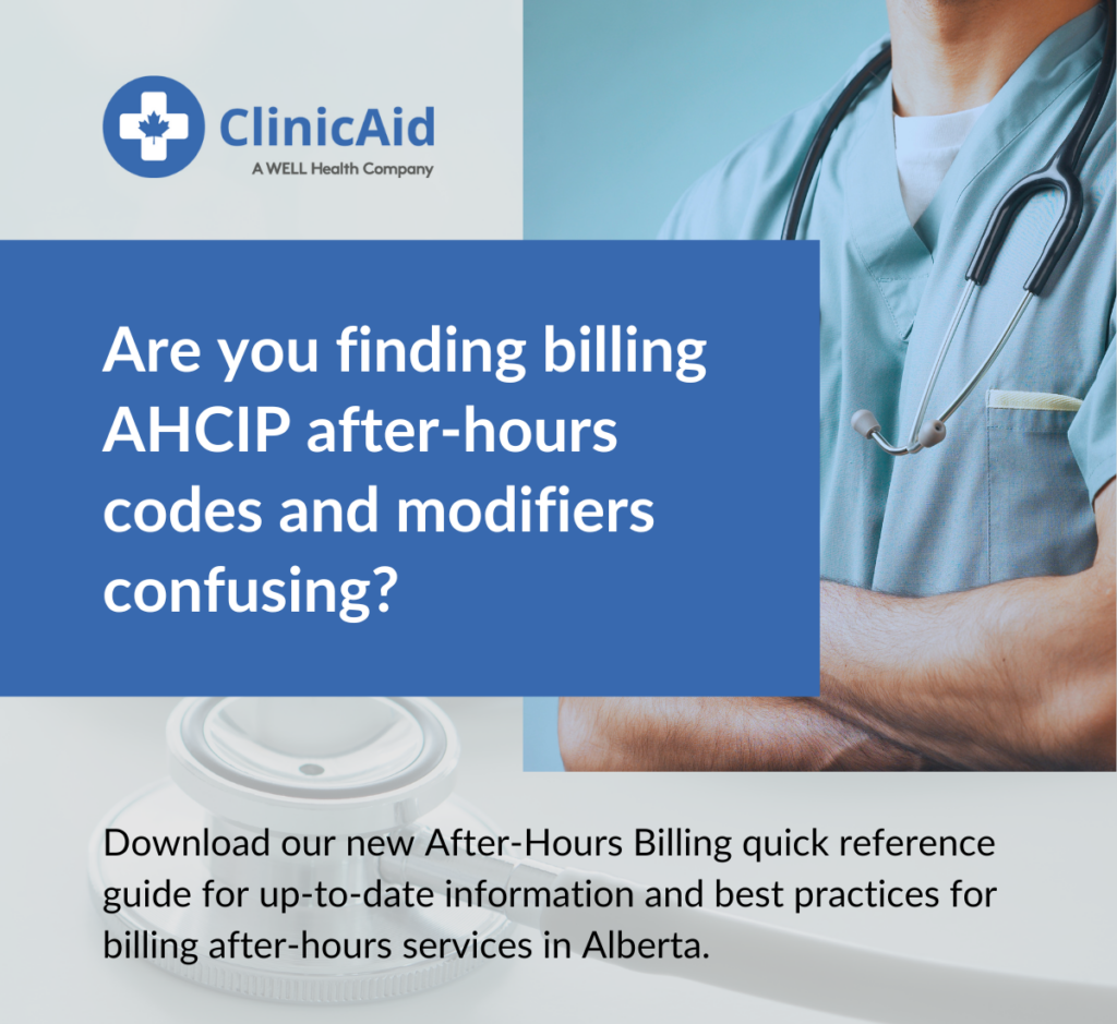 AHCIP AfterHours Billing Quick Reference Guide Clinic Aid